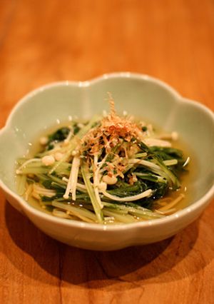 水菜金針菇煮（水菜とえのきたけの煮びたし） 的食譜成品照片