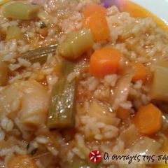 A picture of Rice with leeks (prasorizo).