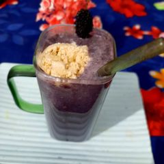 Mulberry milk shake -fresh and healthy breakfast drink A picture of Mulberry milk shake -fresh and healthy breakfast drink.