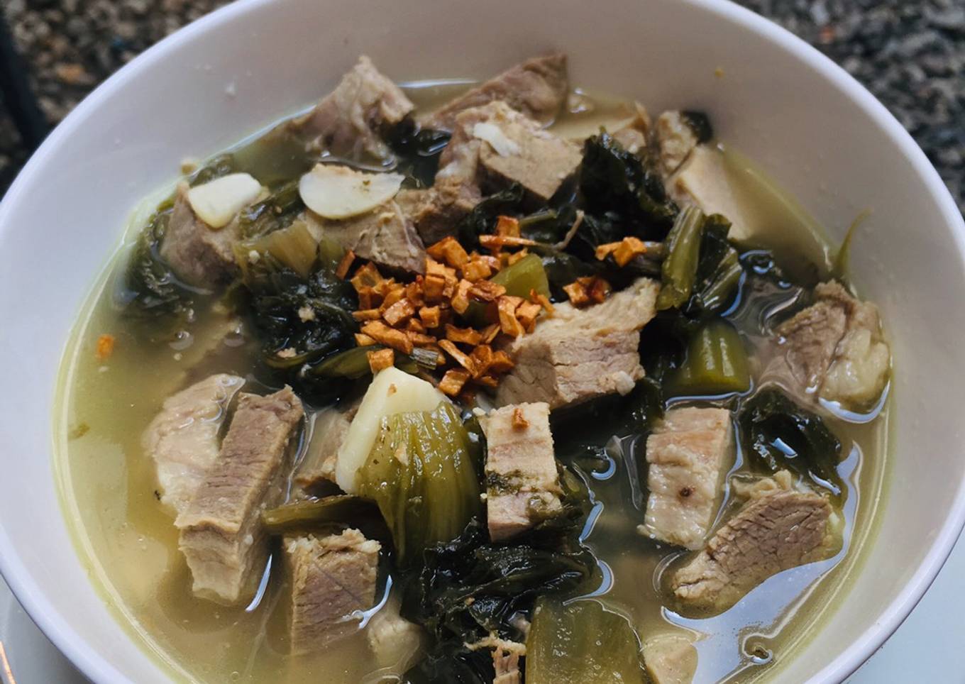 🐷 Sayur Sawi Asin Daging Babi (Non-Halal)