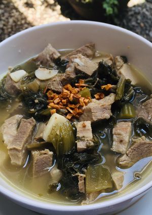 Foto resep 🐷 Sayur Sawi Asin Daging Babi (Non-Halal)
