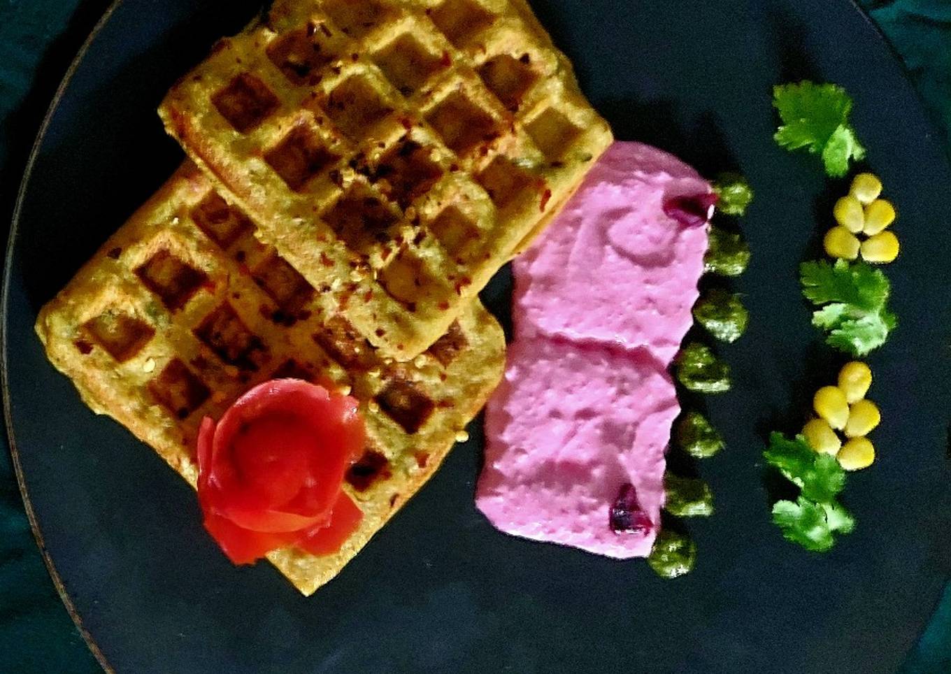 Moong dal Corn Waffle