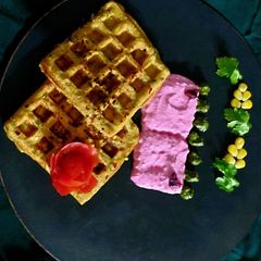 A picture of Moong dal Corn Waffle.