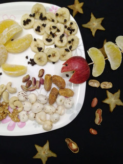 A picture of Fruit and Nuts Morning Breakfast Plate.