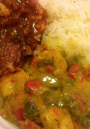 A picture of Fry stewed chicken.