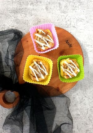 Foto resep Cinnamon Roll Bread Pudding | Puding Roti Tawar Gulung KayuManis