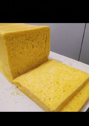 Foto resep Roti Tawar Labu Kuning / Pumpkin Bread (eggless)