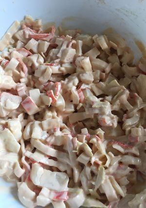 Una foto de Relleno de tartaletas con surimi y endivias