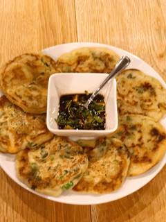 A picture of Basil & Spring Onion Okara Pancakes.