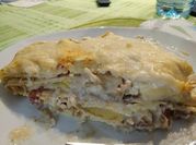 A picture of cheesy lasagne