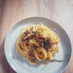 A picture of Spaghetti Carbonara Beef Belly | Tanpa Cooking Cream.