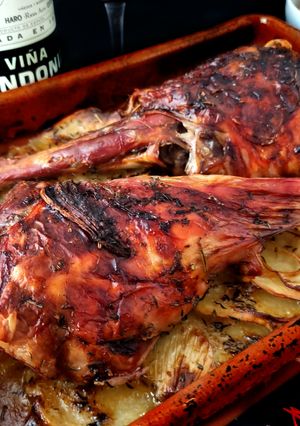 Una foto de Pierna de cordero lechal al horno