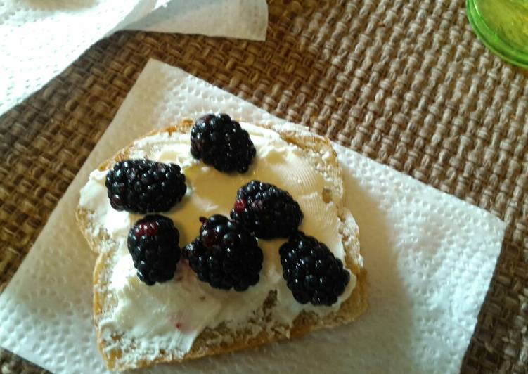 Steps to Make Award-winning Cream cheese and Blackberries