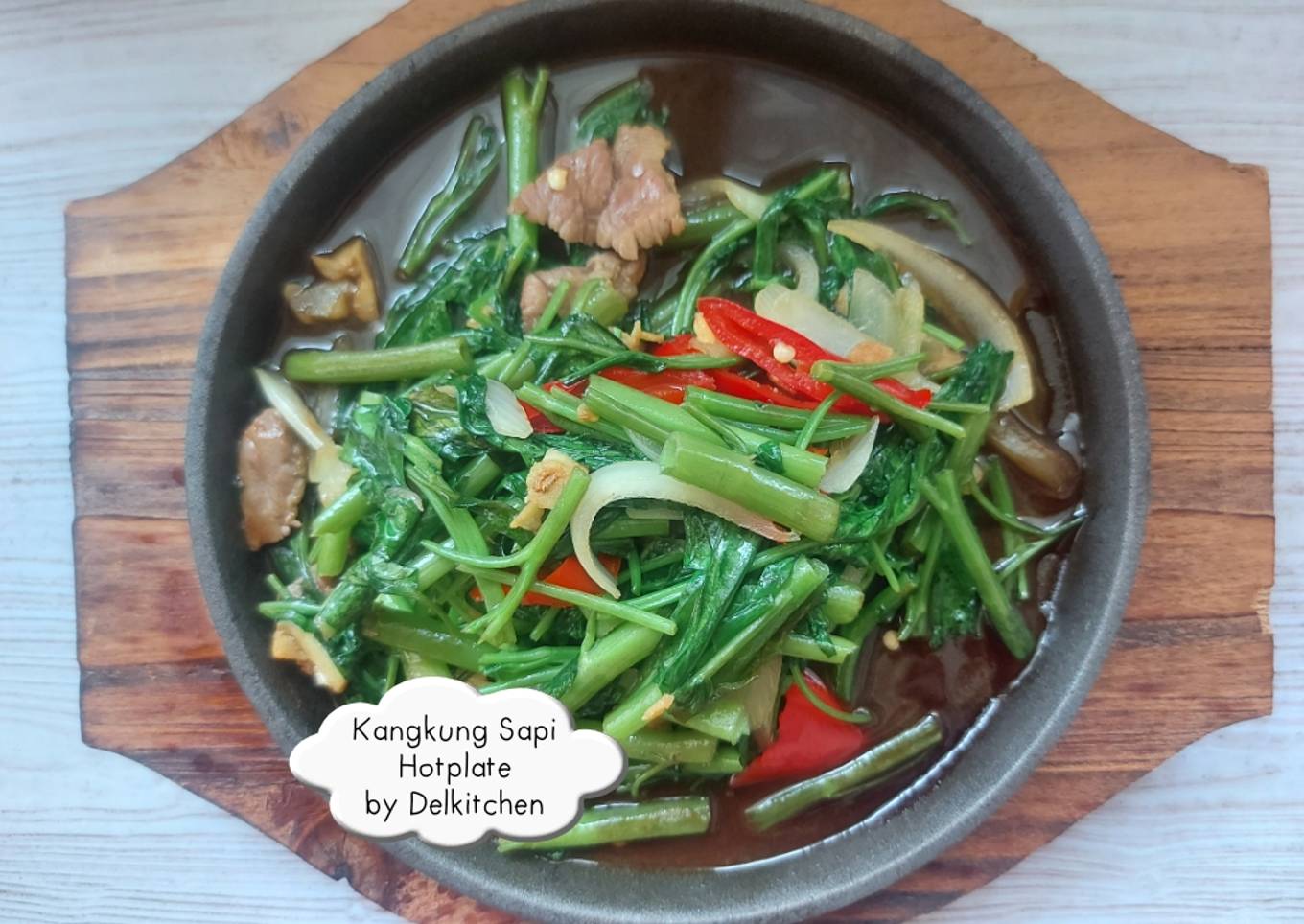Kangkung Hotplate Sapi