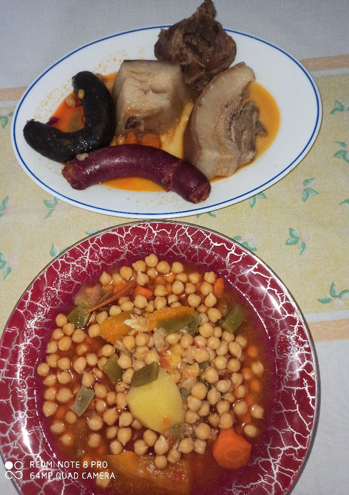 Una foto de Cocido de habichuelas y calabaza