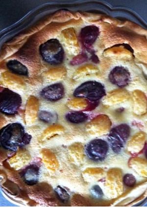 Une photo de Tarte pêches de vigne et clémentines