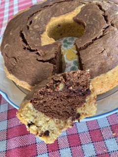 Una foto de Bizcocho de plátano y chocolate