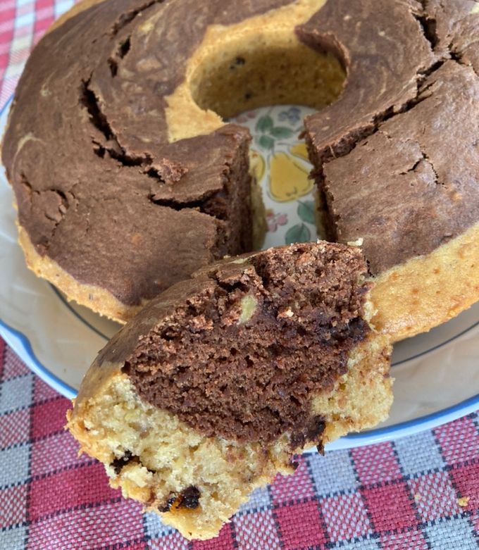 Una foto de Bizcocho de plátano y chocolate