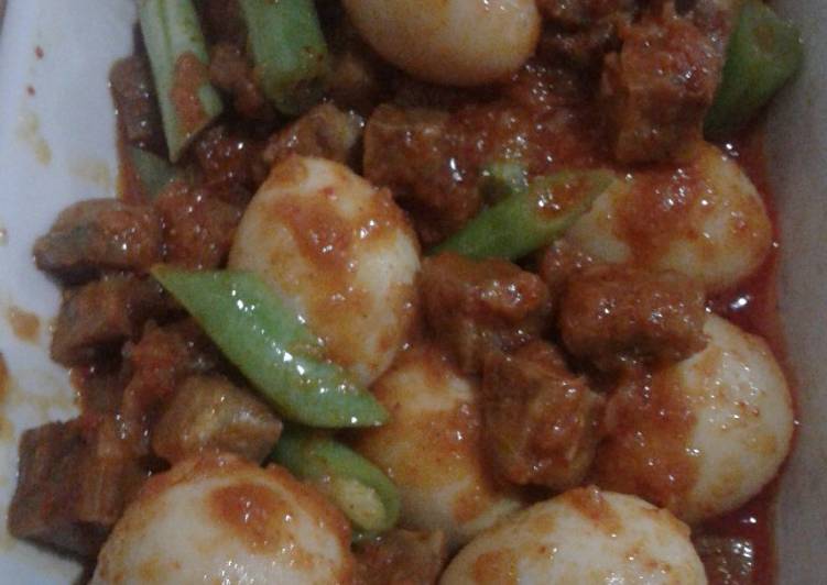 Balado puyuh buncis tempe