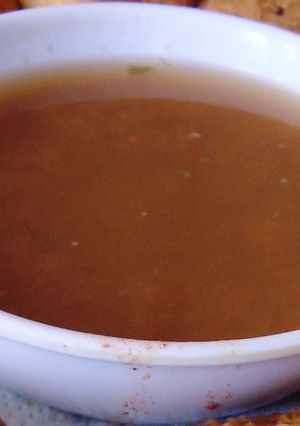 A picture of Tamarind chutney (sweet and sour sauce).