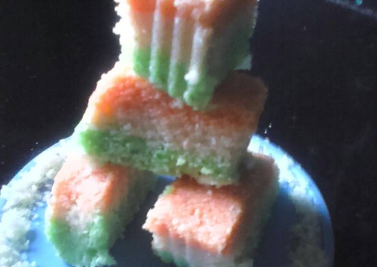 How to Make Homemade Tri-colour suji coconut burfi