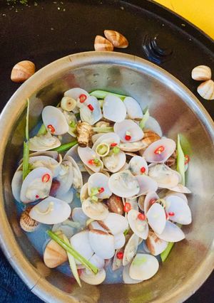 Hình của món Nghêu hấp sả ớt.