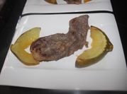 Una foto de entrecot de carne vacuna