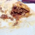 Filloas con buey y queso de cabra