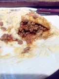 Filloas con buey y queso de cabra