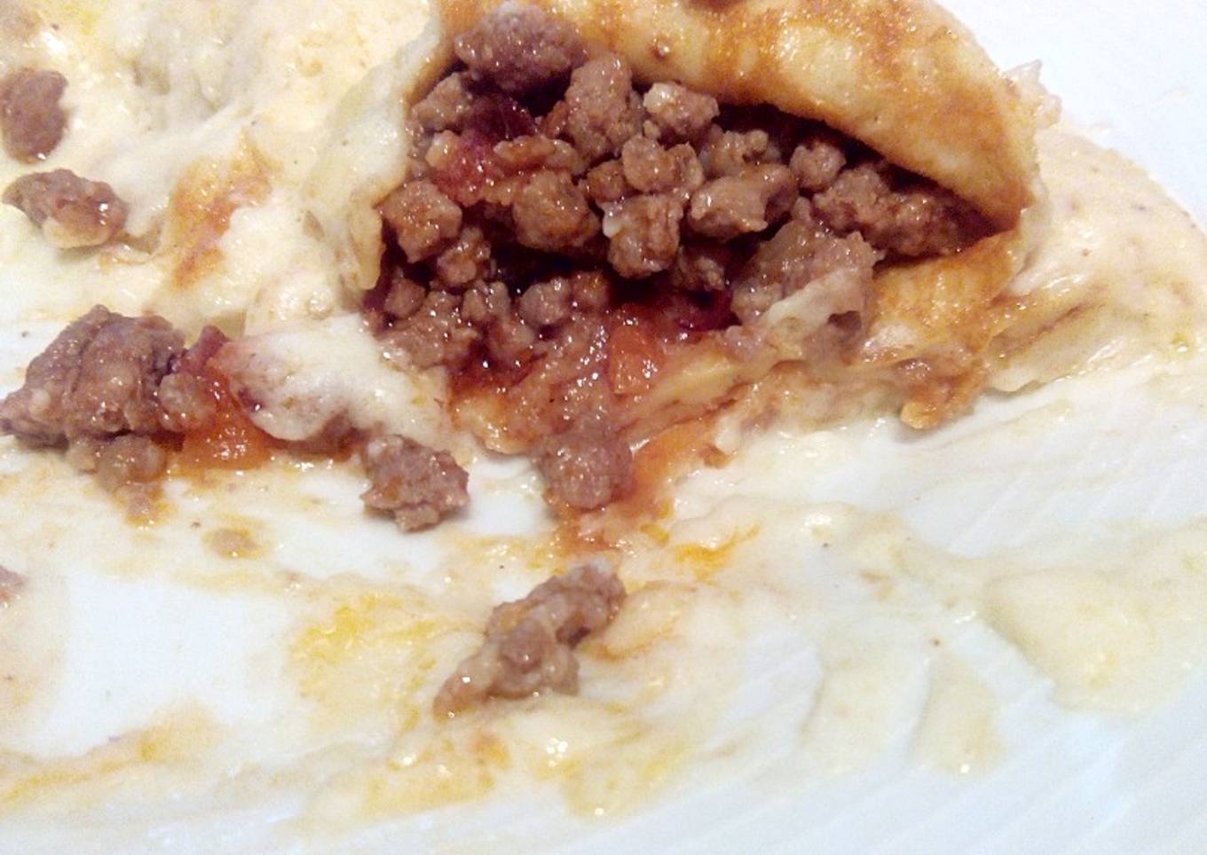 Filloas con buey y queso de cabra