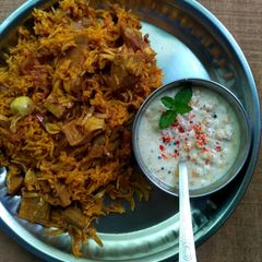 A picture of Kathal pulao.