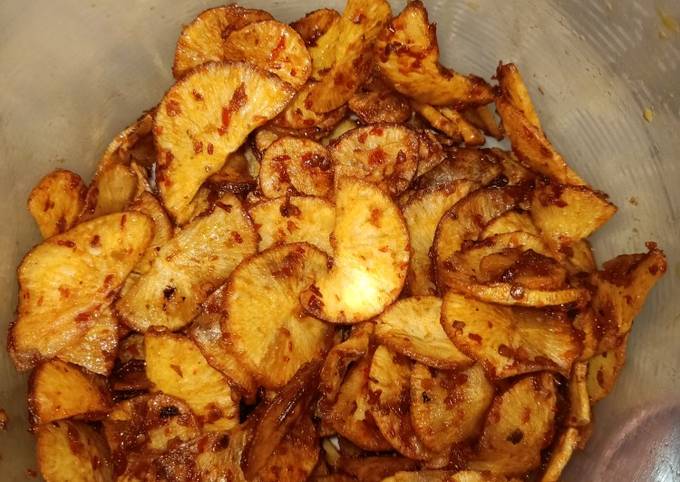 Resep Keripik Singkong Pedas Manis Oleh Nur Aisyah Fauzi Cookpad