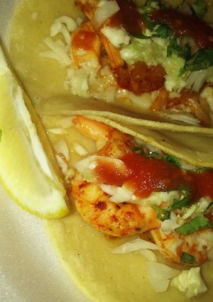 A picture of Mandy's Tequila. Lime SHRiMP Taco's.