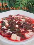 Sup bayam merah tofu