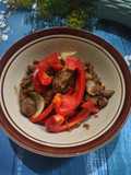 Tumis daging sapi paprika merah