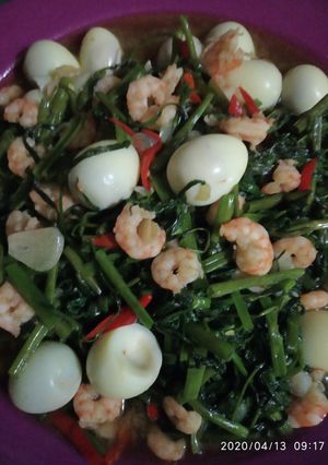 Foto resep Tumis Kangkung Telur Udang