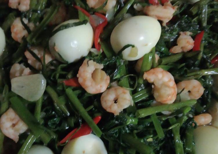 Resep masakan Tumis Kangkung Telur Udang | Cara Bikin Tumis Kangkung Telur Udang Yang Sedap