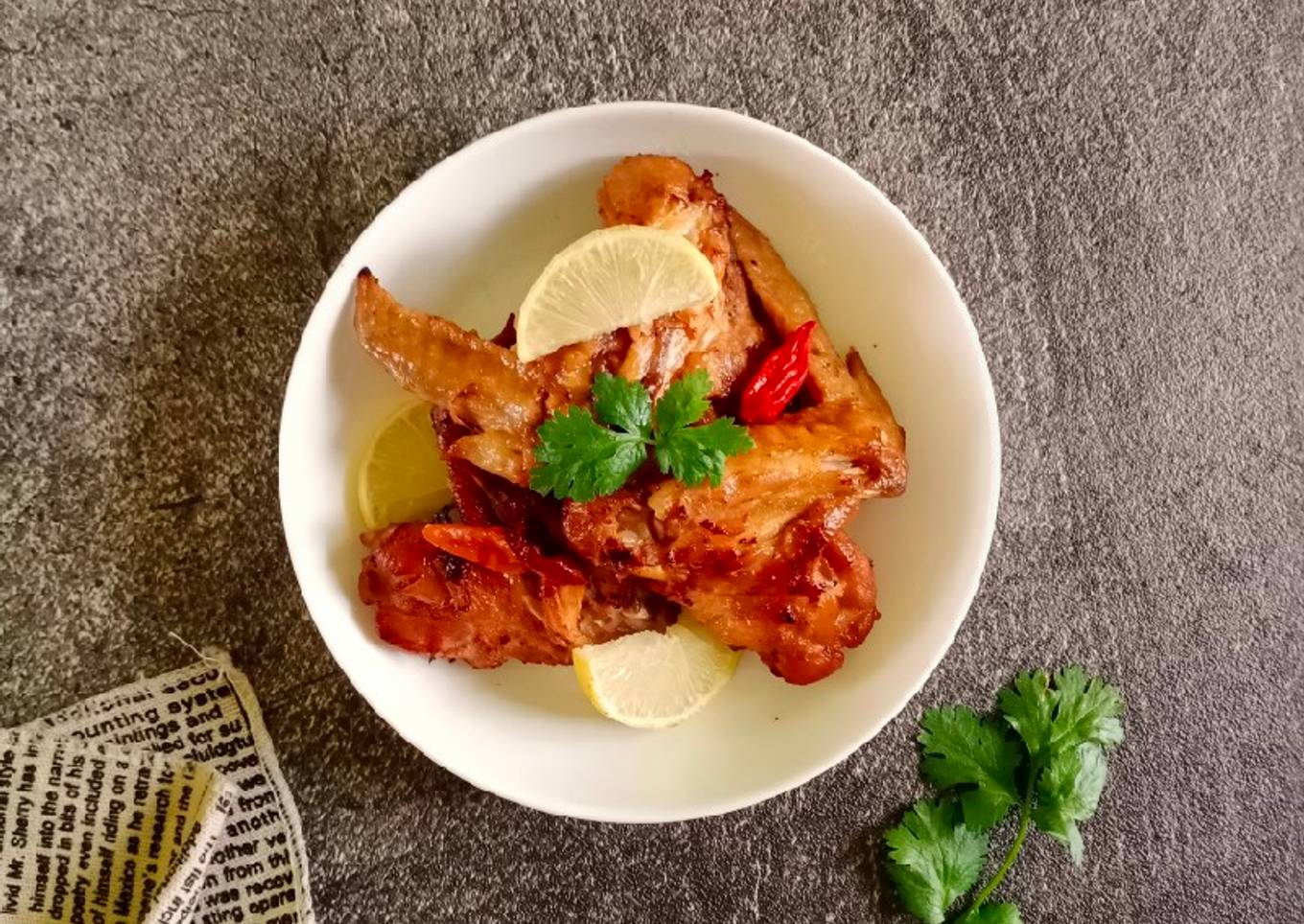 Lemon Garlic Chicken Wings