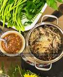 Cá nục hấp cuốn bánh tráng