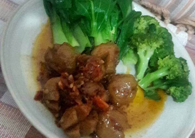 Resep Oseng bakso super pedass Anti Gagal
