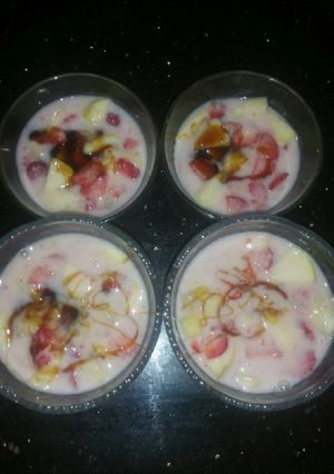 صورة لوصفة سلاطة الفواكه 🍌🍓🍊🍏