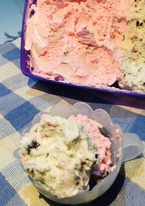Foto resep Vanilla Oreo & Pinky Velvet Soft Ice Cream