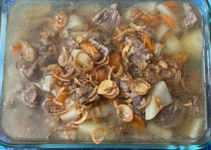 Langkah Mudah untuk Membuat Soup daging sehat simple, Enak