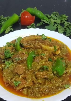 A picture of Giya tori gosht(Sponge gourd with mutton).