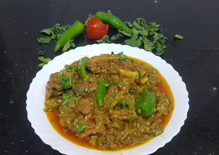 Recipe of Yummy Giya tori gosht(Sponge gourd with mutton)