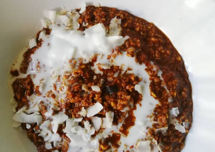 Steps to Prepare Quick Spicy chocolate oats