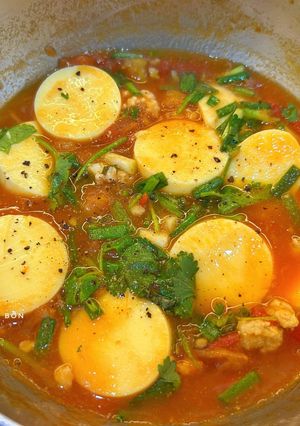 Hình của món Đậu Hũ Trứng Sốt Cà Chua Thịt Băm.
