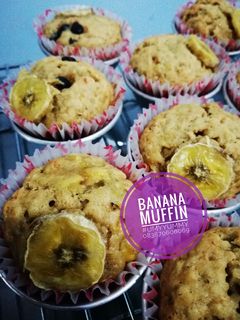 Foto resep Banana Muffin Simple Super moist No mixer