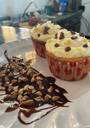 Una foto de Muffins de plátano y nuez