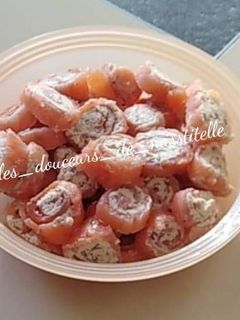 Une photo de Rouleau de saumon au fromage frais